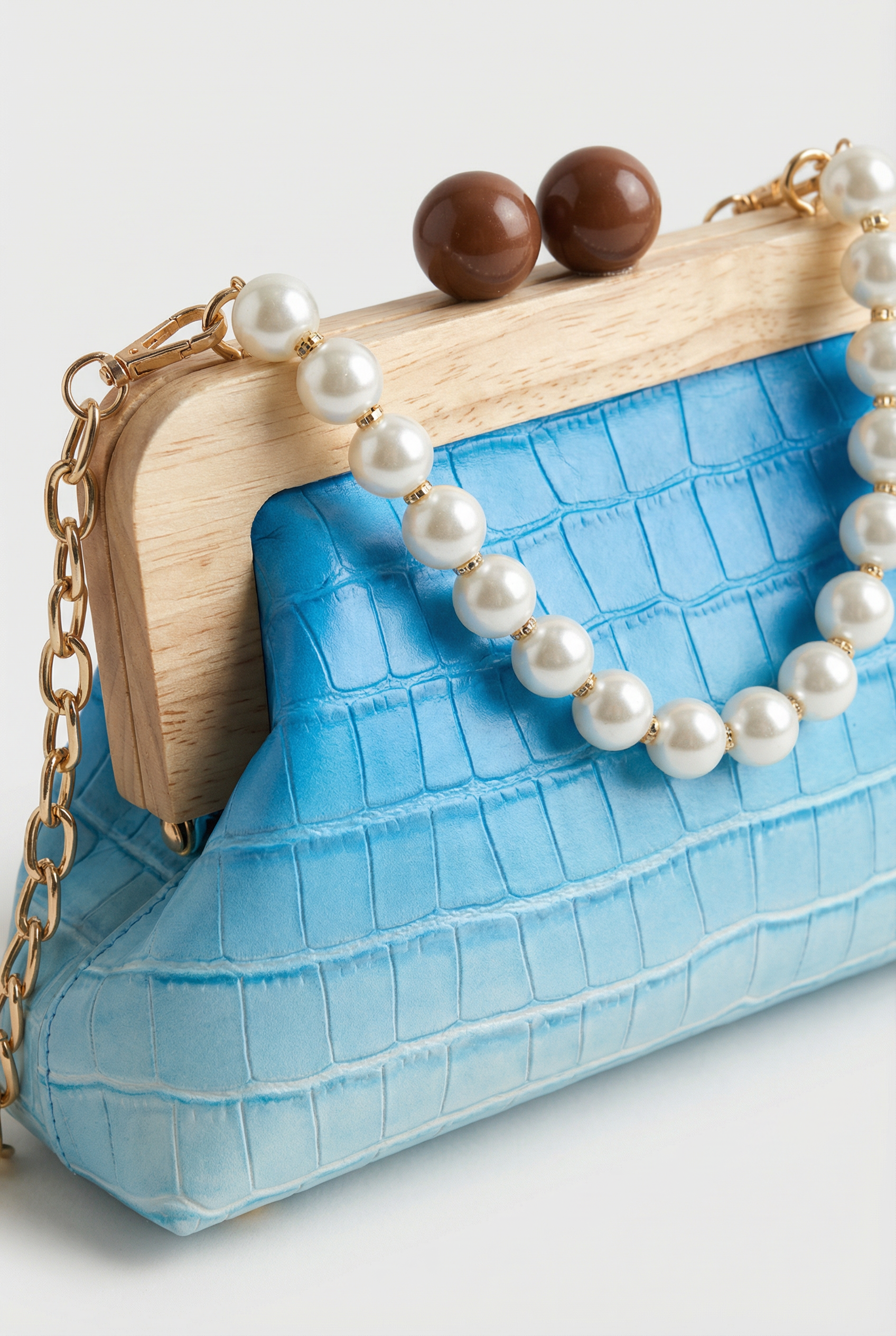 Florence Vintage Pearl Bag - Blue