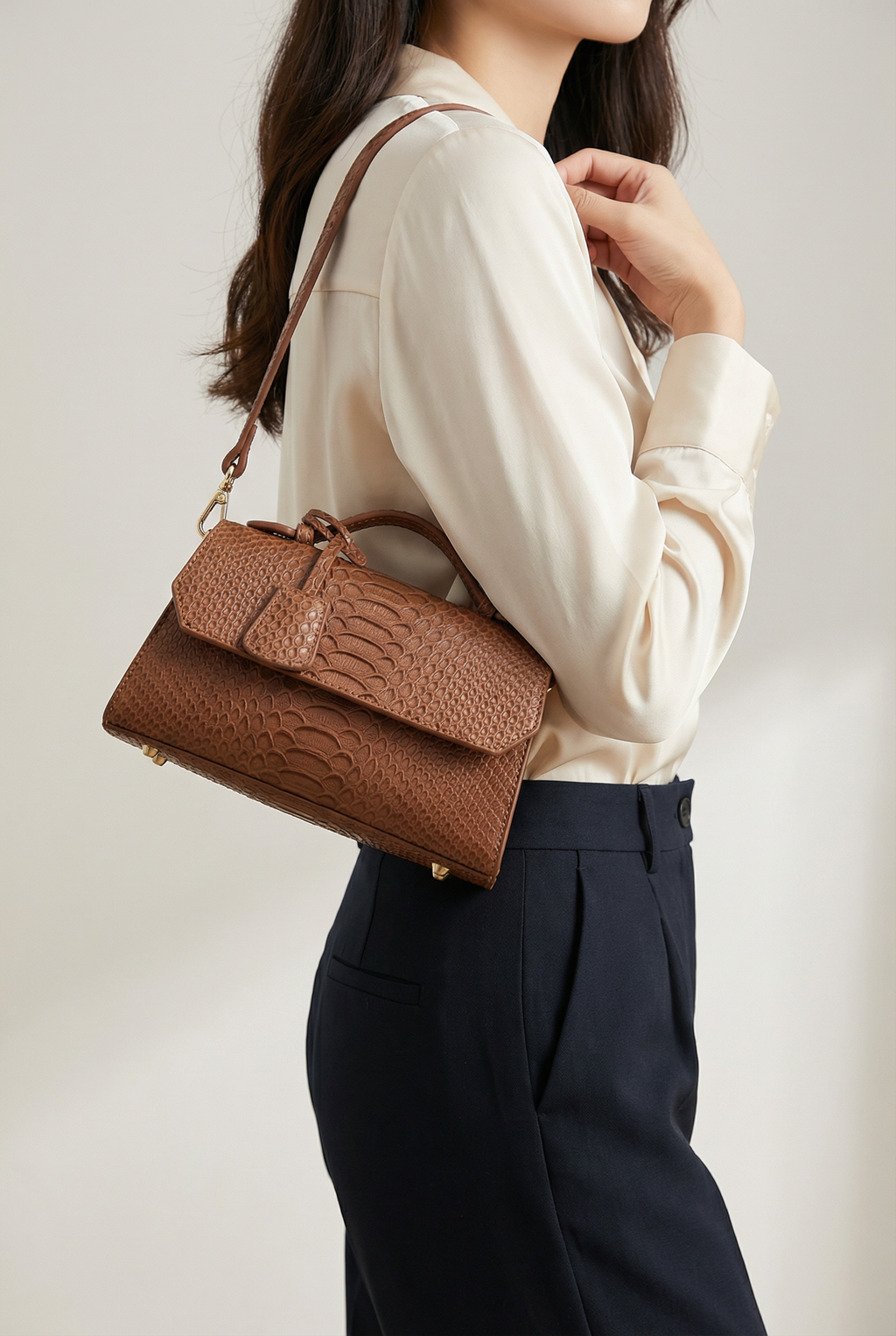 Windsor Structured Mini Satchel - Brown