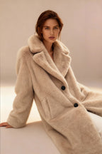 Beige Faux Fur Coat