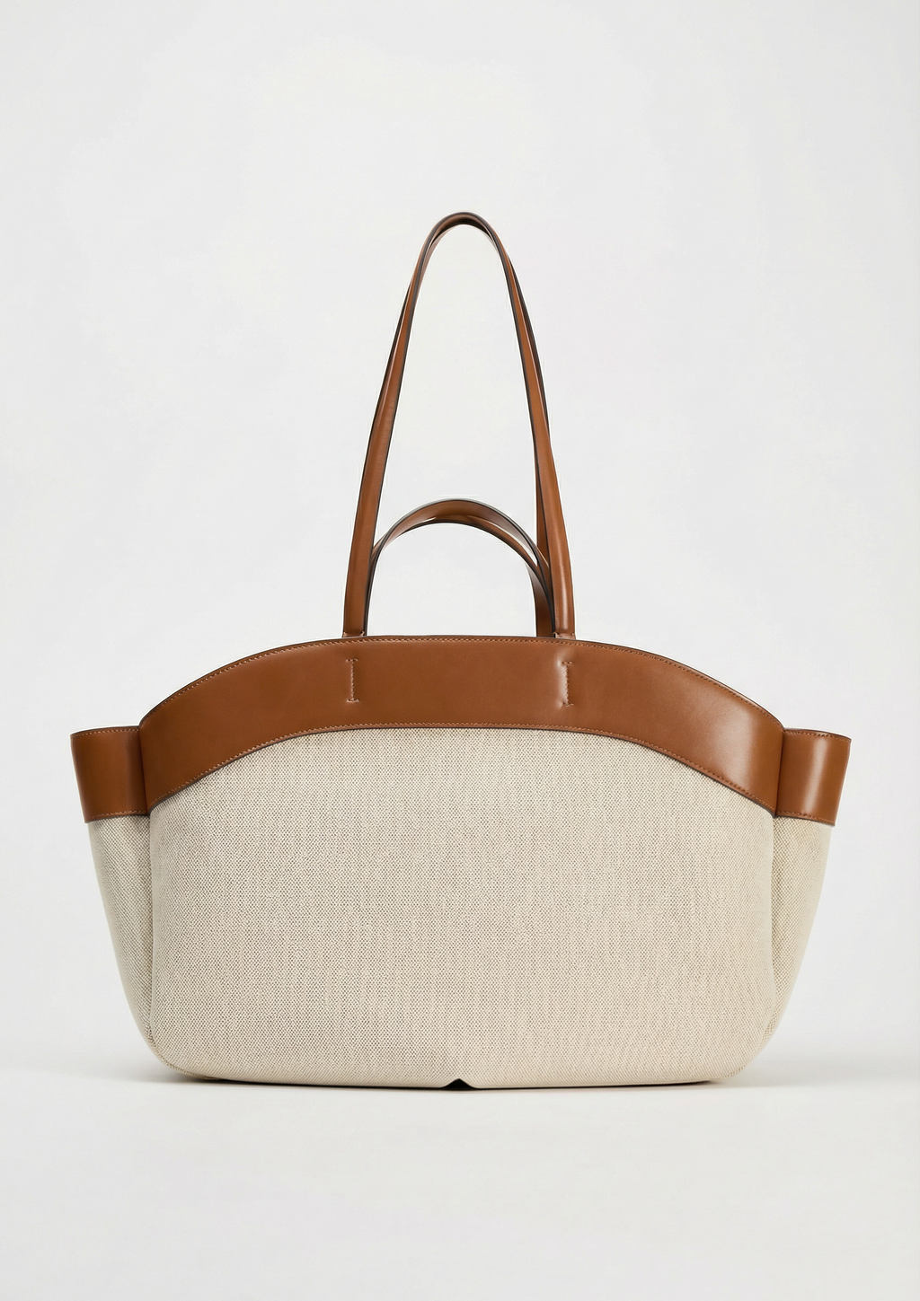 Hampton Canvas & Leather Weekender Tote - White