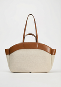 Hampton Canvas & Leather Weekender Tote - White