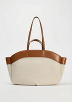 Hampton Canvas & Leather Weekender Tote - White