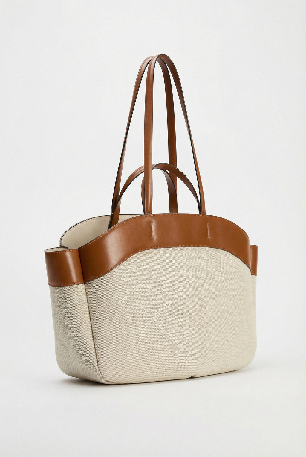 Hampton Canvas & Leather Weekender Tote - White