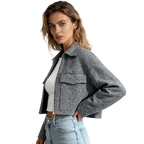 Gray Textured Bouclé Jacket