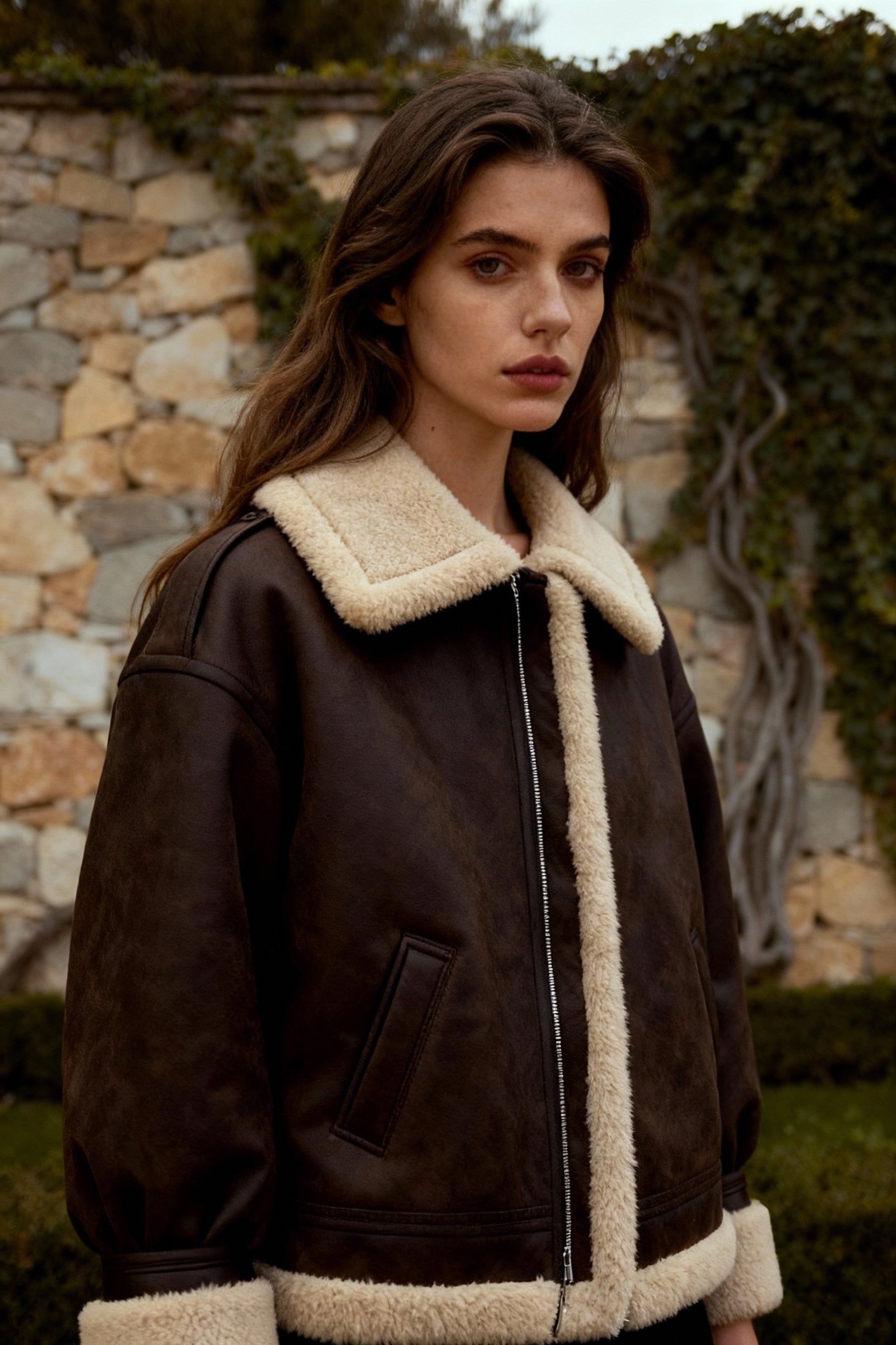 Loose Suede Lambswool Warm Vintage Jacket