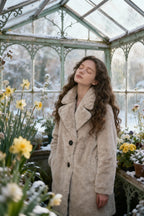 Soft Beige Faux Fur Coat