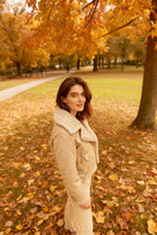 White Shearling-Lined PU Moto Jacket