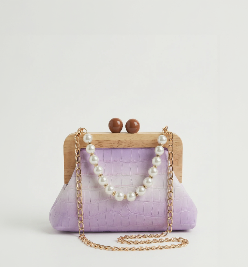 Florence Vintage Pearl Bag - Purple