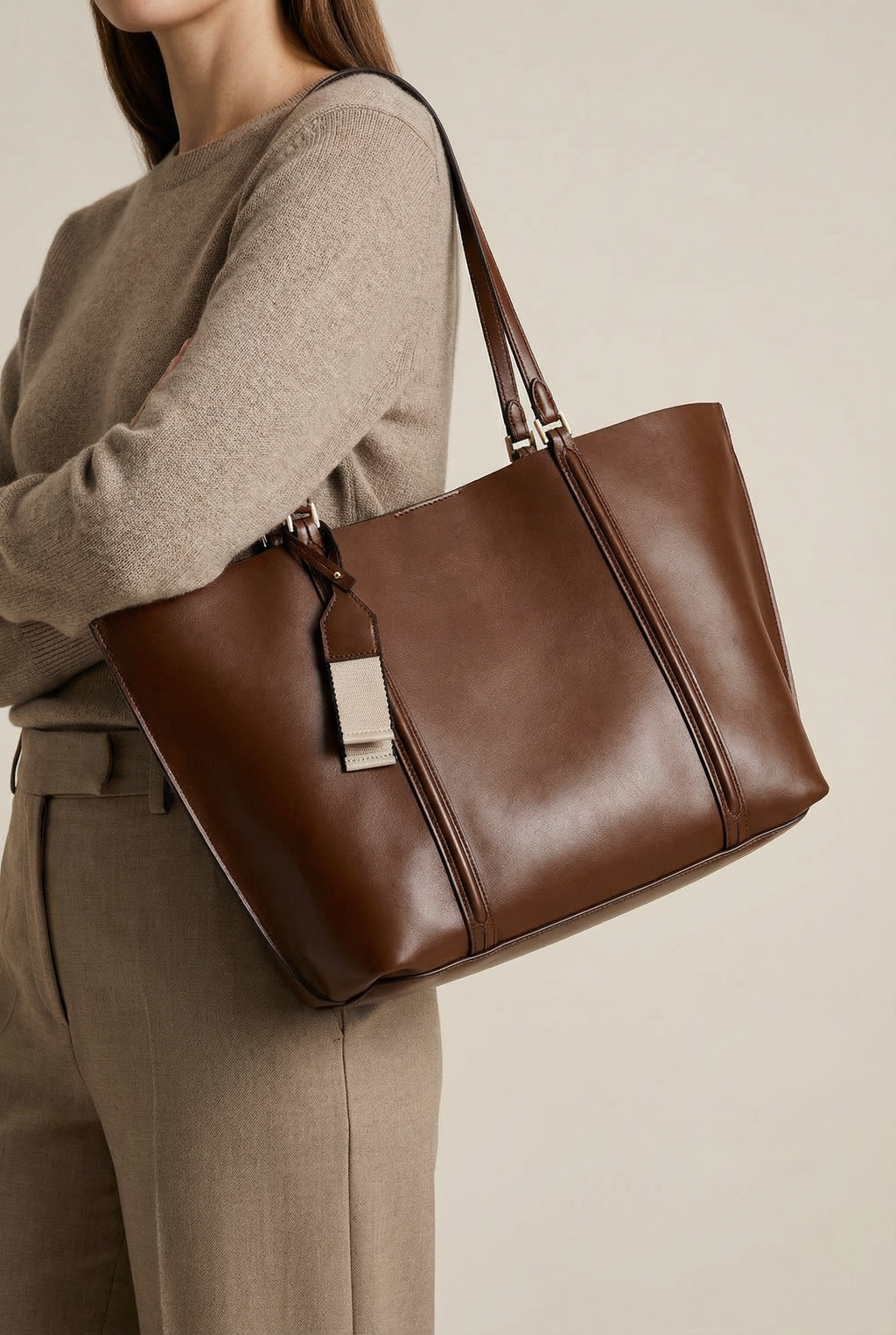 Oxford Large Capacity Work Tote - Brown