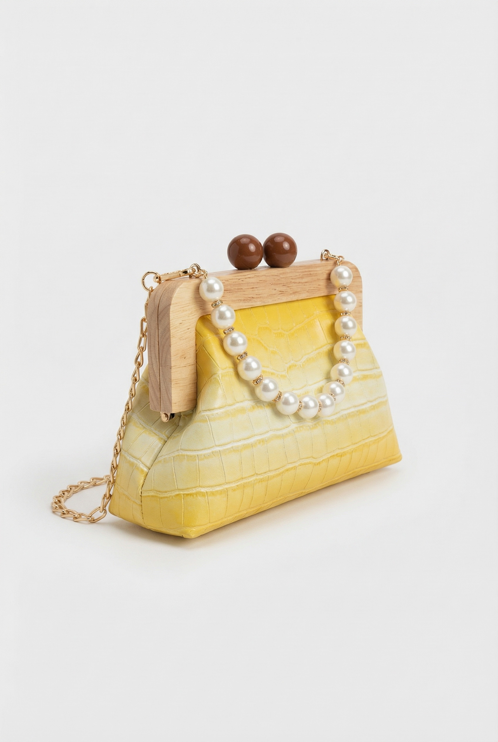 Florence Vintage Pearl Bag - Yellow