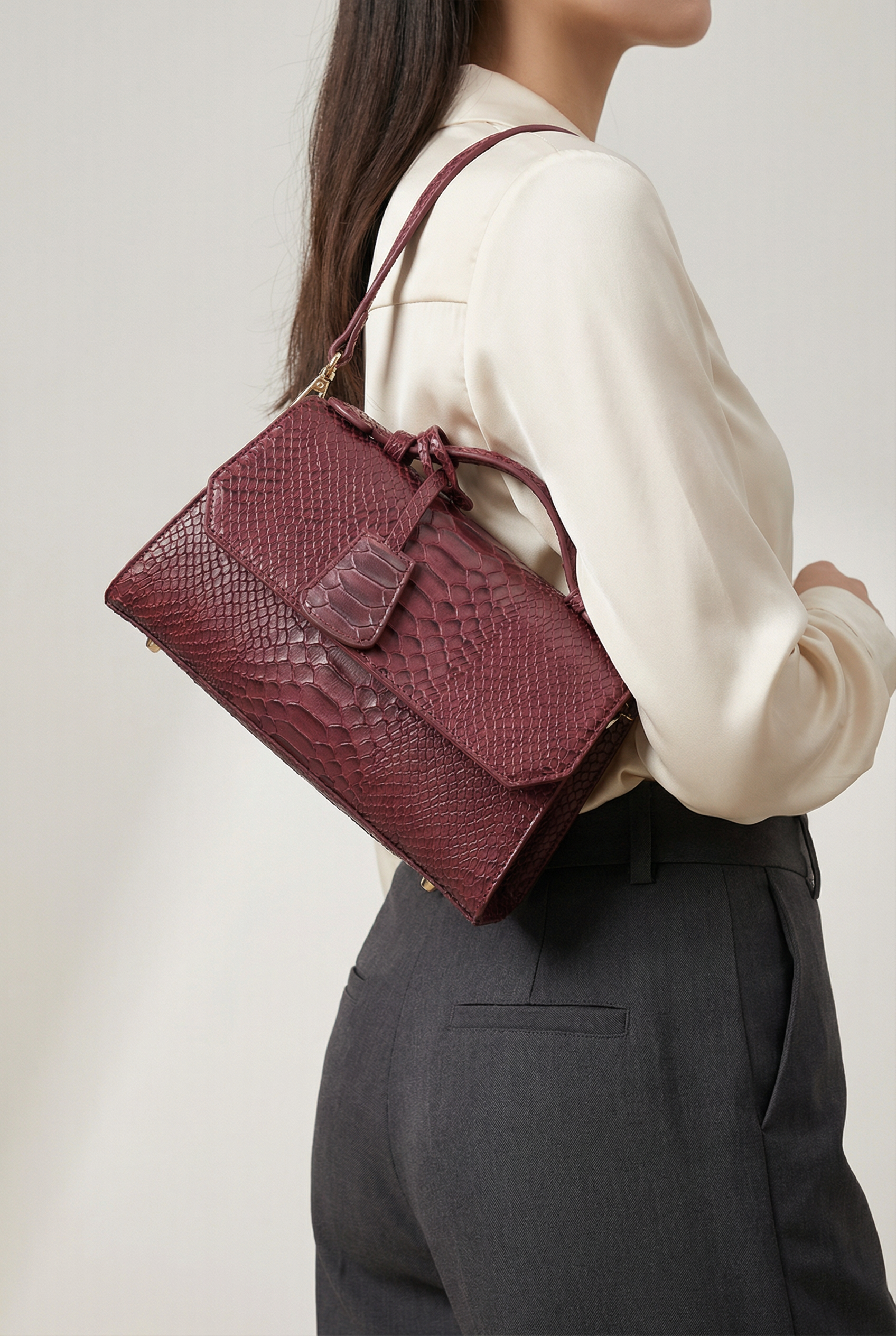 Windsor Structured Mini Satchel - Red